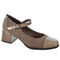 Amarpies 27121 Zapato Mercedita Confort Charol Tacón Mujer